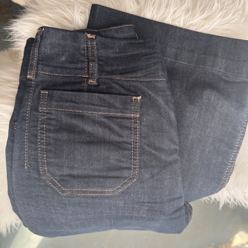 Anthropologie Maeve The Colette dark Rinse Wide -Leg Jeans cropped  like new - Picture 6 of 7